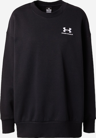 UNDER ARMOUR Sportief sweatshirt 'Essential' in Zwart: voorkant