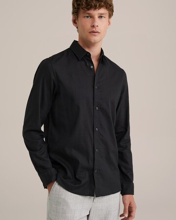 WE Fashion Slim Fit Skjorte i sort