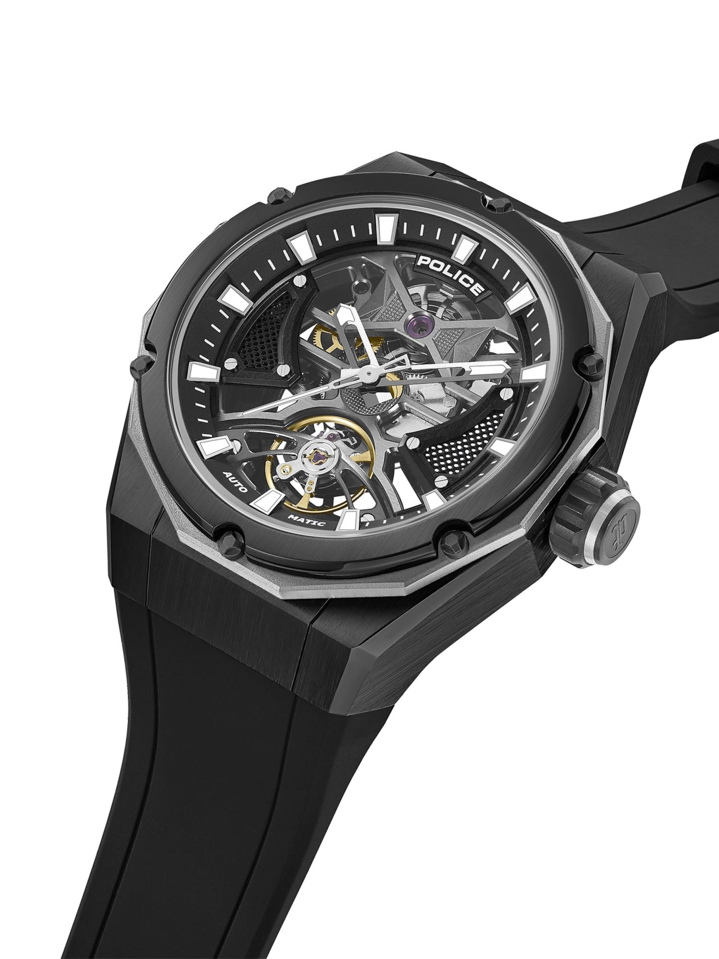 POLICE Analoog horloge 'Dayton' in Zwart