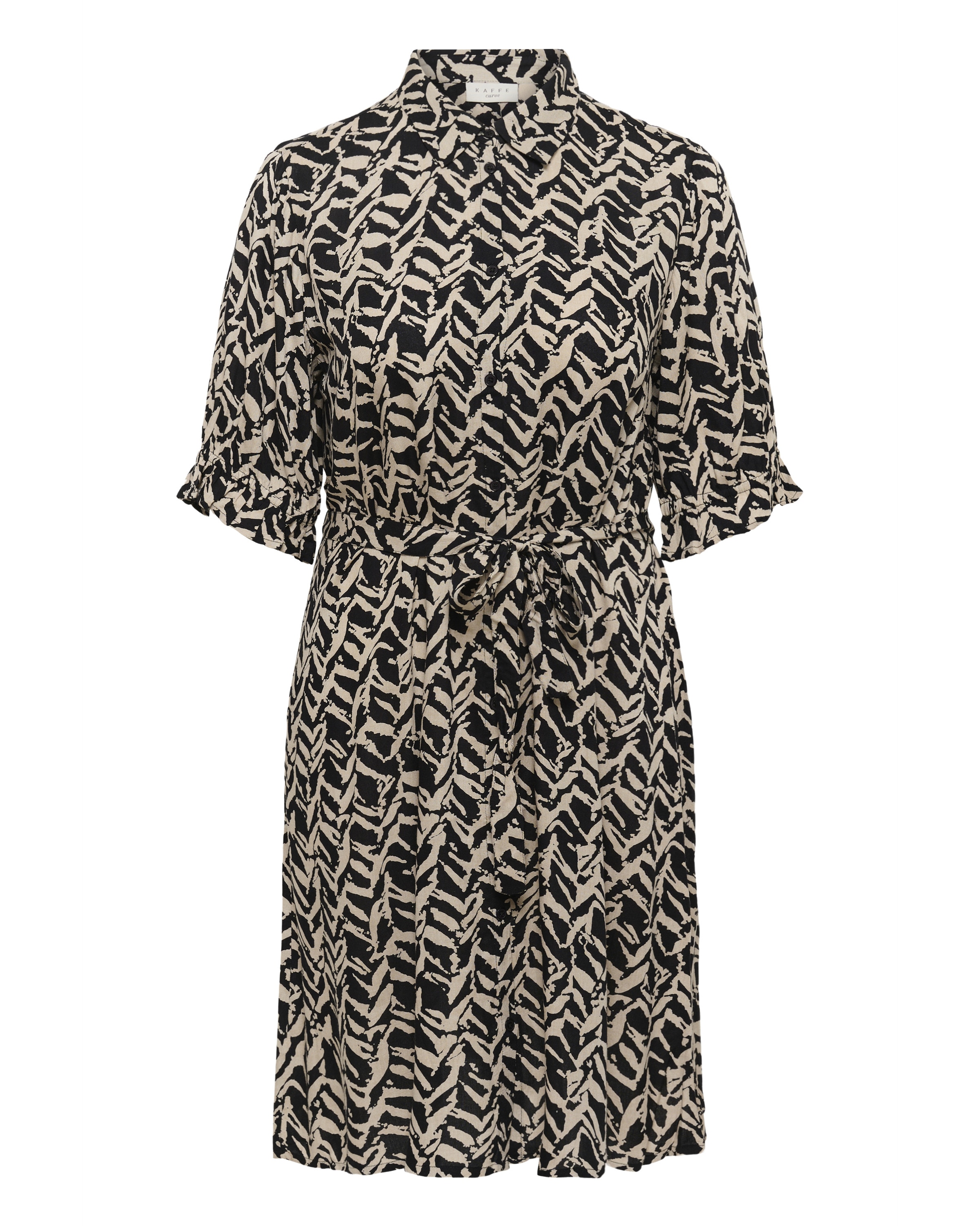 KAFFE CURVE Kjole i sort: forside
