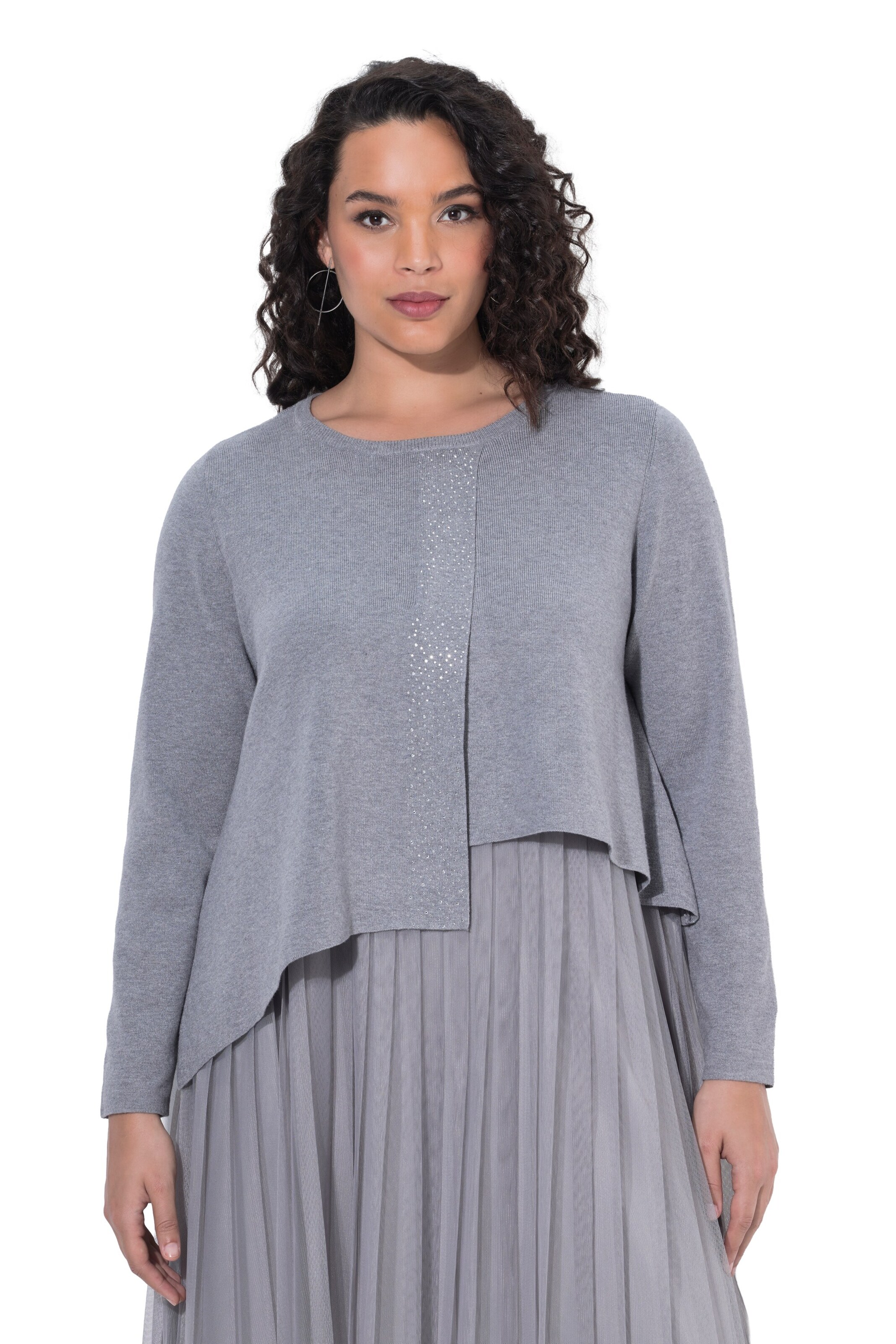 Ulla Popken Pullover in Grau: Vorderseite