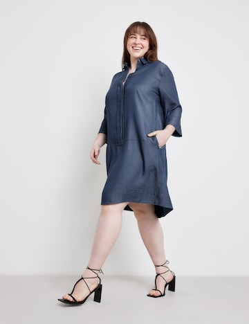 SAMOON Košilové šaty – modrá