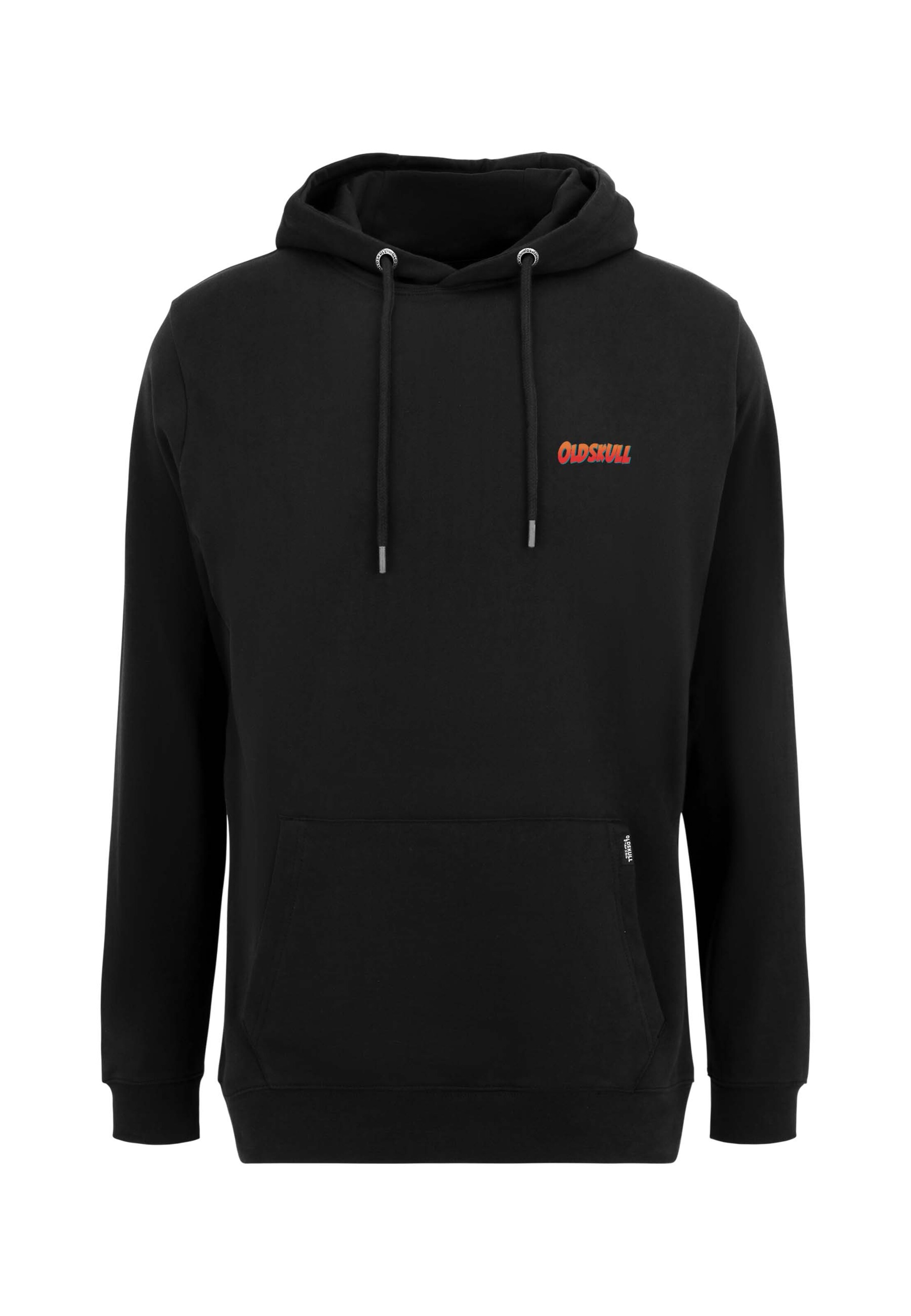 Oldskull Hoodie 'Retro Pixel Lady Logo Graphic' in Schwarz
