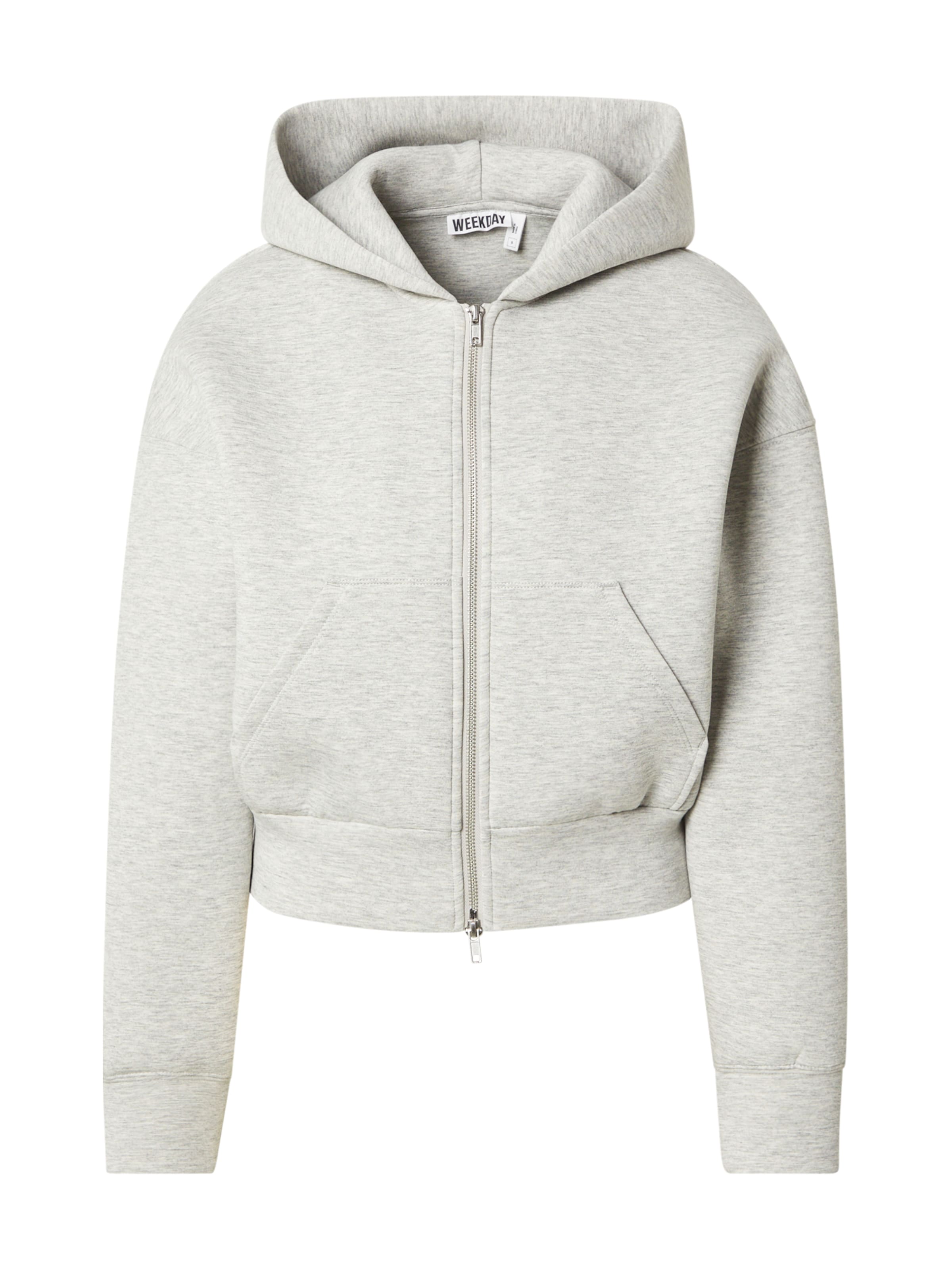 WEEKDAY Zip-Up Hoodie in Light grey, Item view