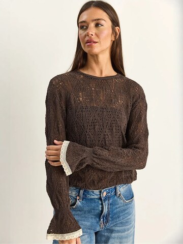 Pullover di Bianco Lucci in marrone: frontale