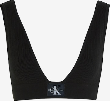 Bustier Haut Calvin Klein Jeans en noir : devant