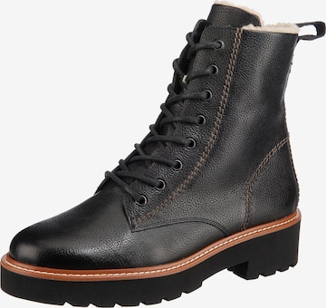 Paul Green Lace-Up Ankle Boots in Black: front