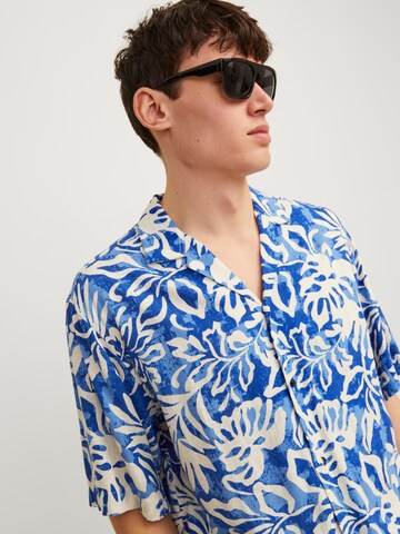 JACK & JONES Comfort fit Button Up Shirt 'JJBlurexton' in Blue