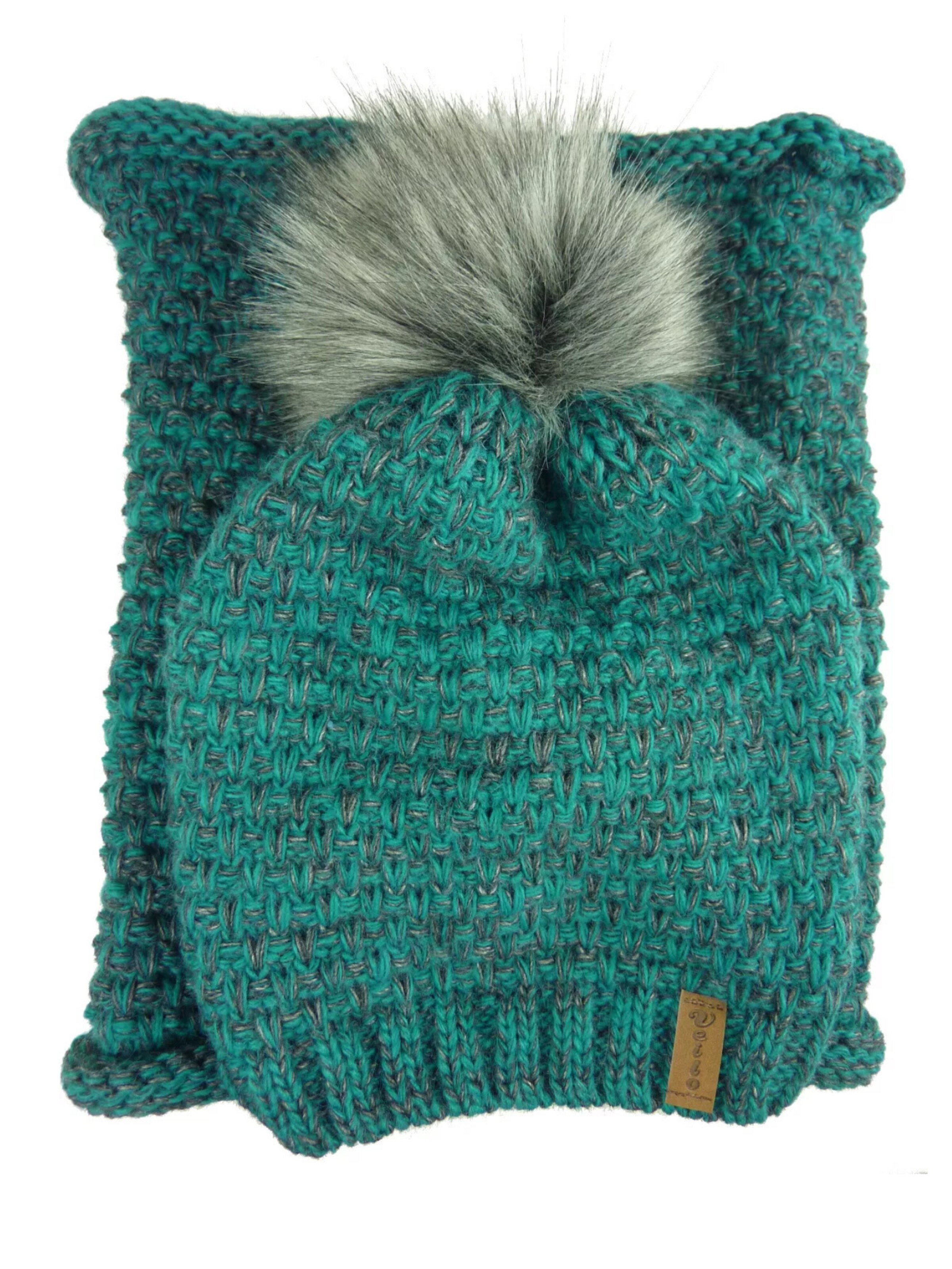 Kumixi Mütze 'Set: Mütze & Loop Schal'‌‌‌ in Grün: Vorderseite