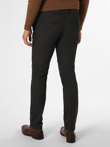 Coupe slim Pantalon à plis ' Dylan ' Finshley & Harding en gris : devant