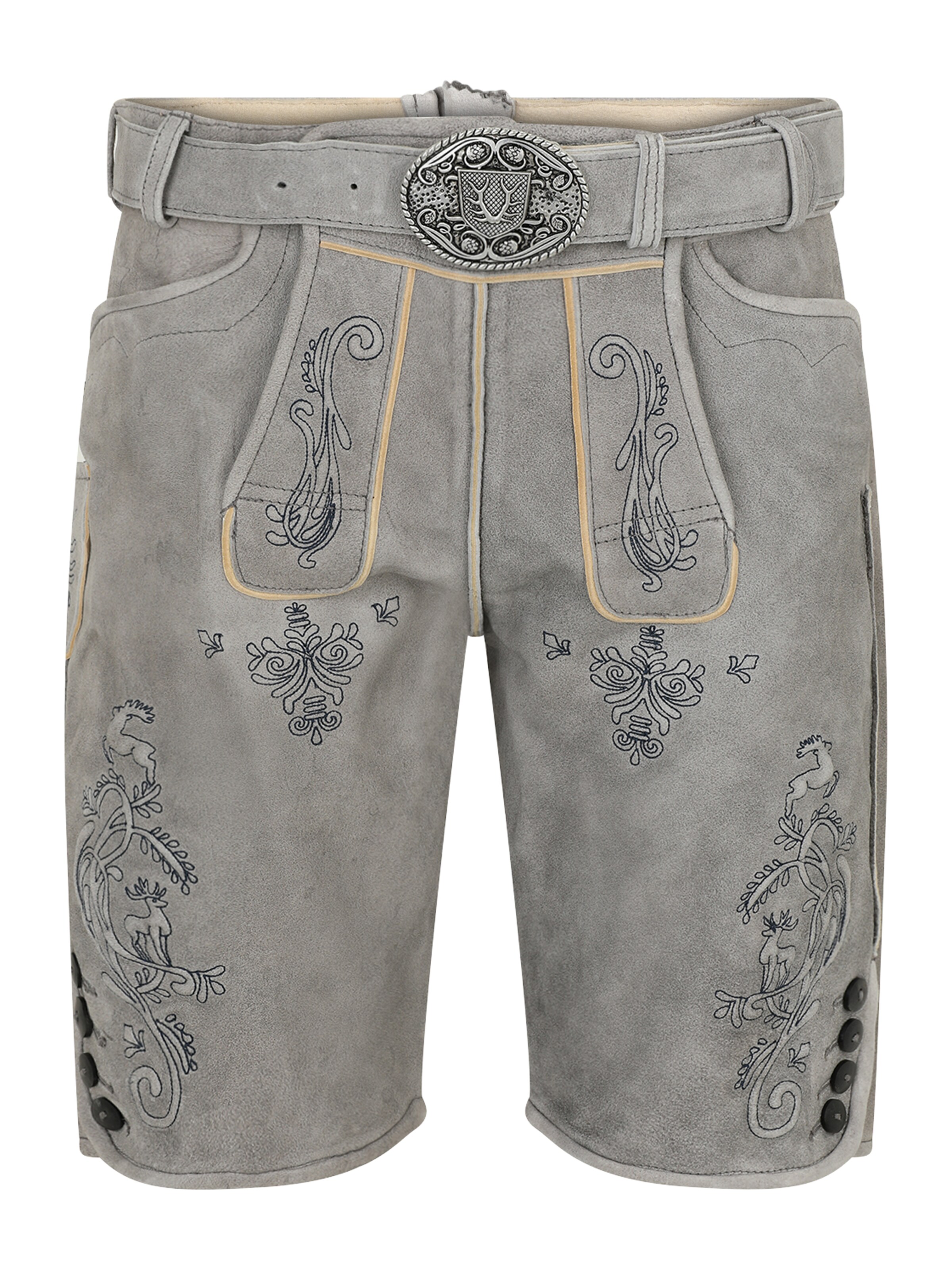 Regular Pantalon folklorique Krüger Buam en gris : devant