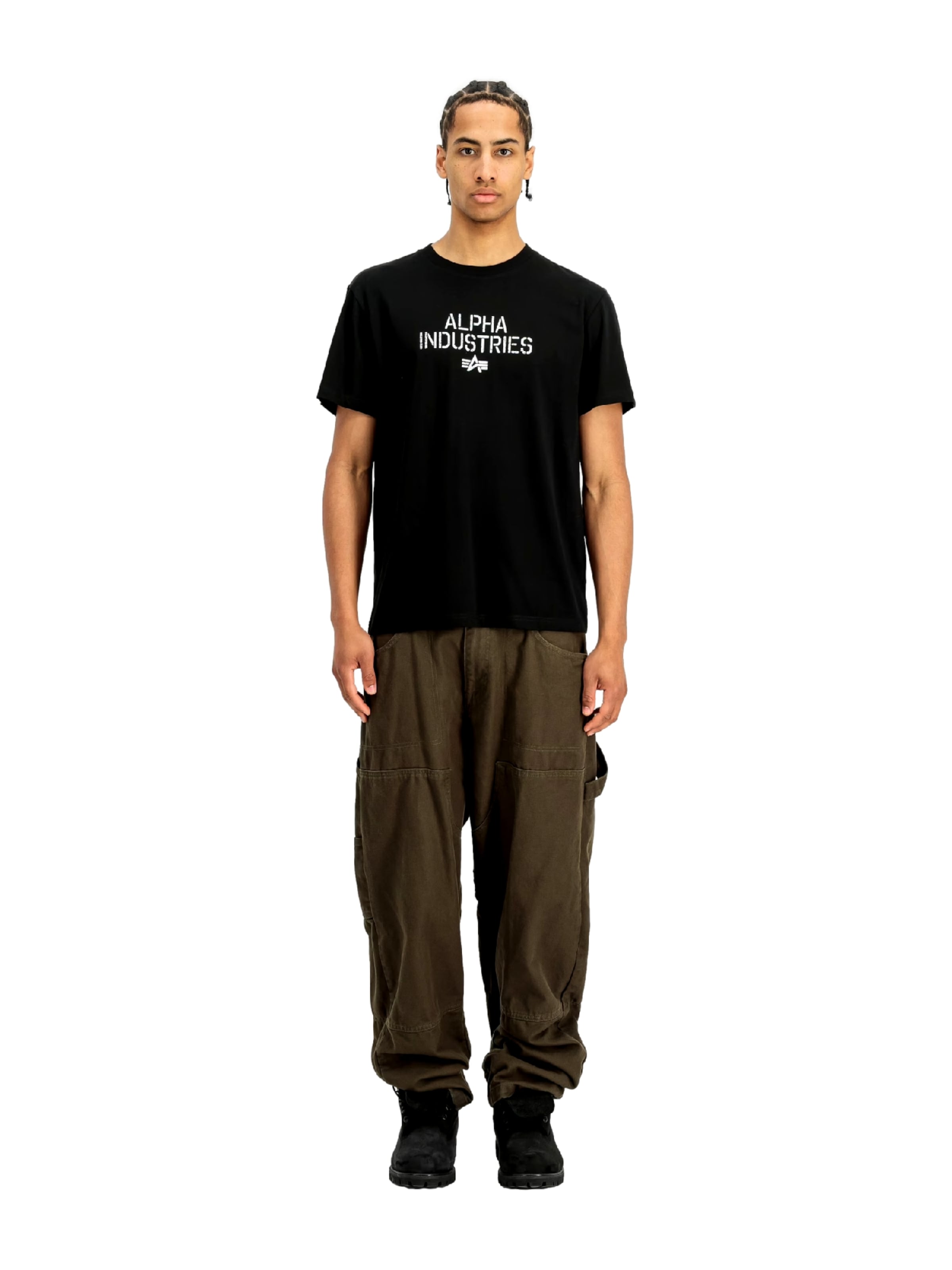 ALPHA INDUSTRIES Shirt in Zwart: voorkant