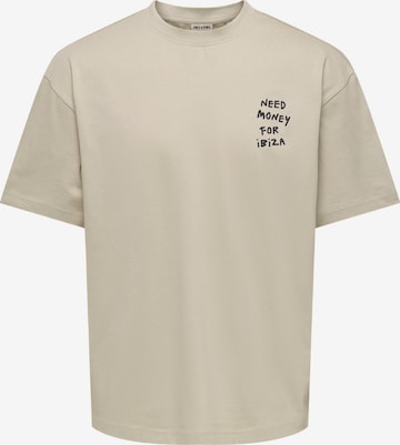 Only & Sons T-Shirt 'Money Life' in Beige: Vorderseite