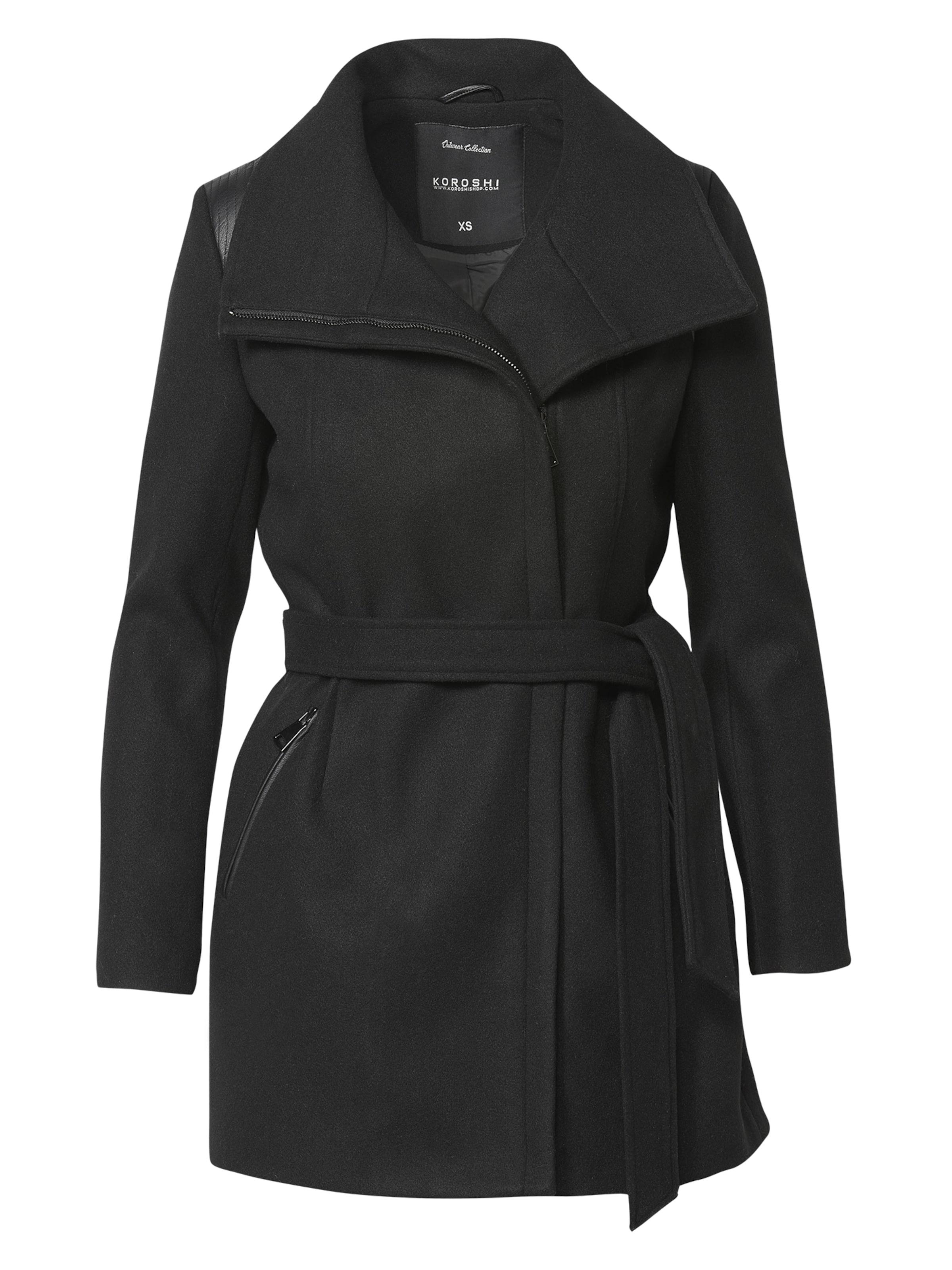 KOROSHI Φθινοπωρινό και ανοιξιάτικο μπουφάν σε μαύρο, Άποψη προϊόντος