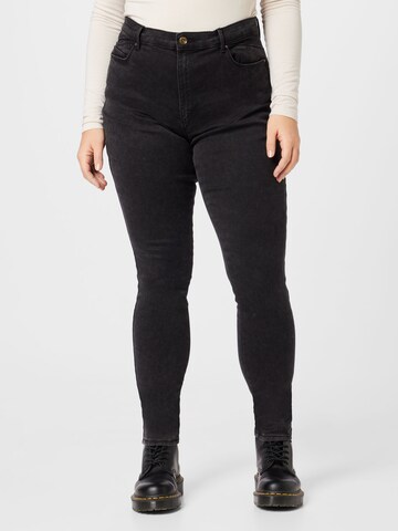 ONLY Curve - Skinny Calças de ganga 'ROYAL' em preto: frente