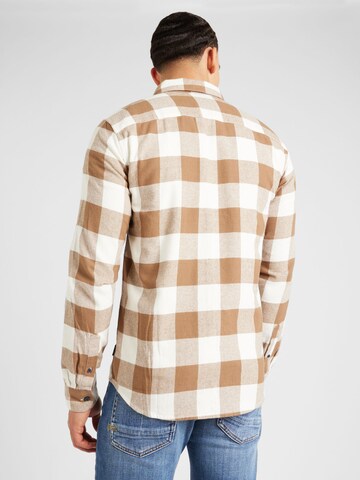 Only & Sons Slim fit Button Up Shirt 'GUDMUND' in Brown