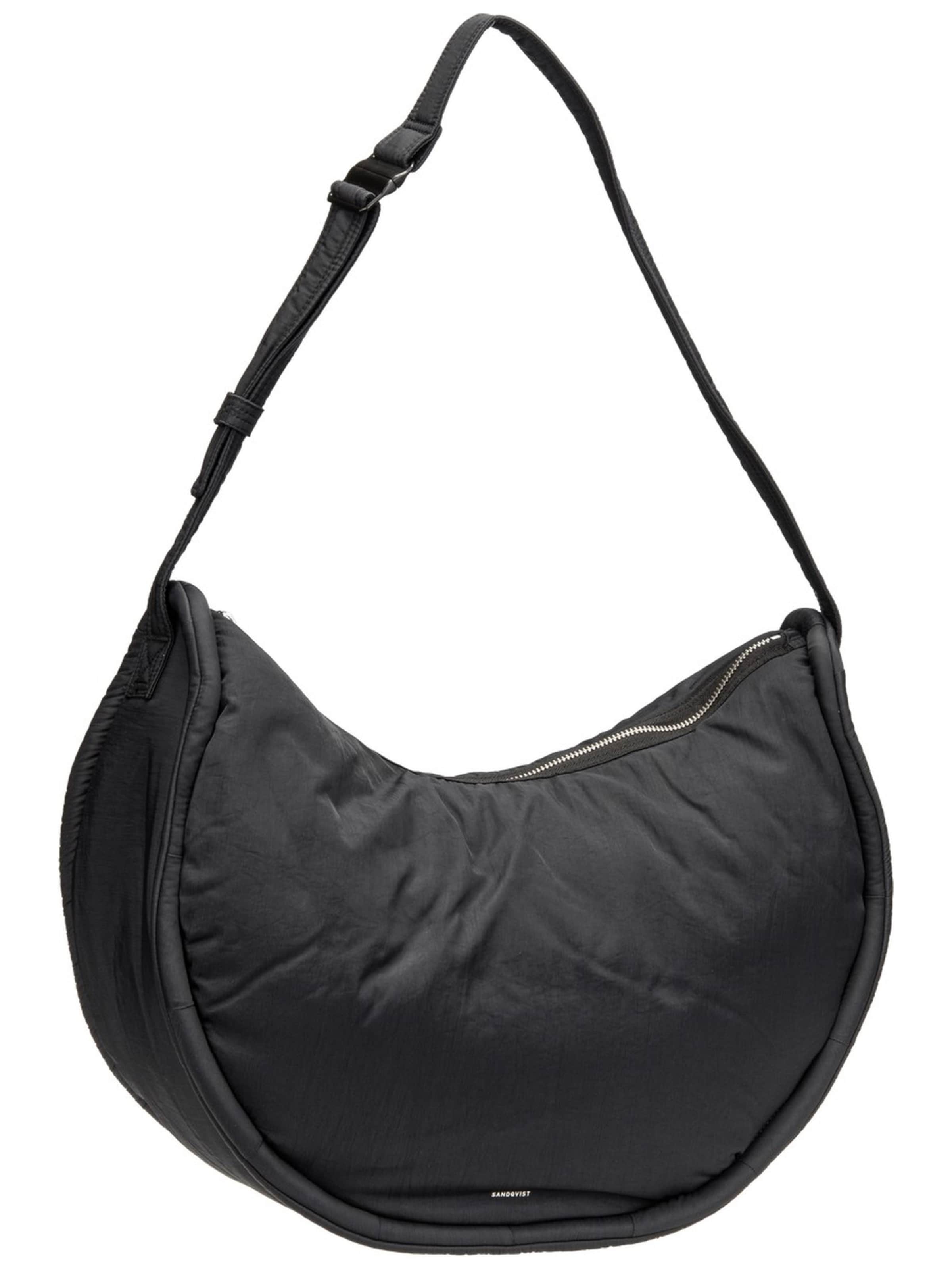 SANDQVIST Shoulder Bag 'Curve Half Moon' in Black: front