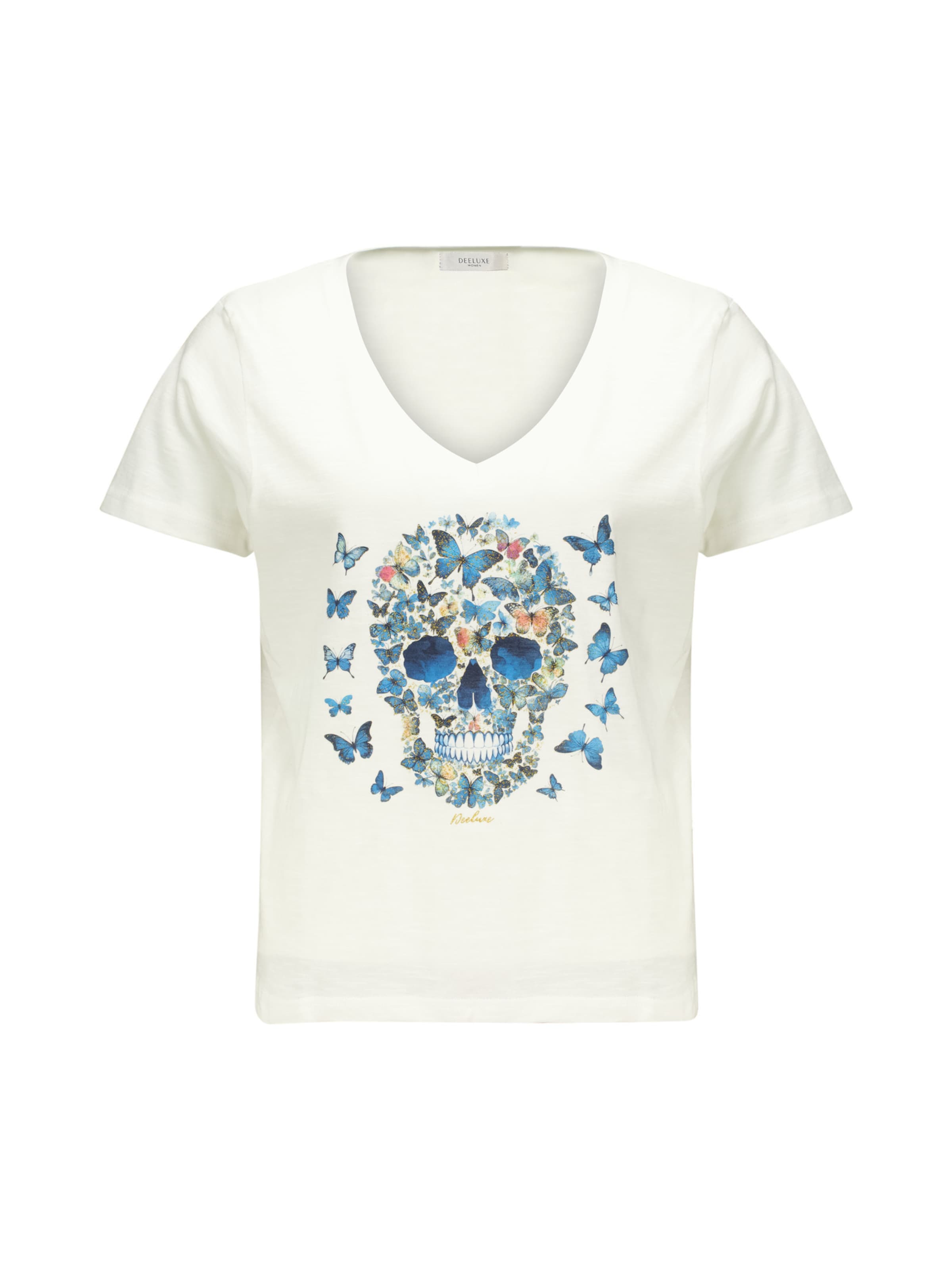 T-Shirt 'Butterskull' Deeluxe en blanc : devant