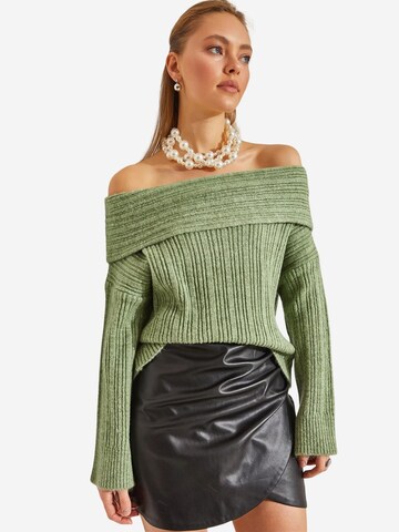 Bianco Lucci Pulóver 'Pullover' - zöld: elől
