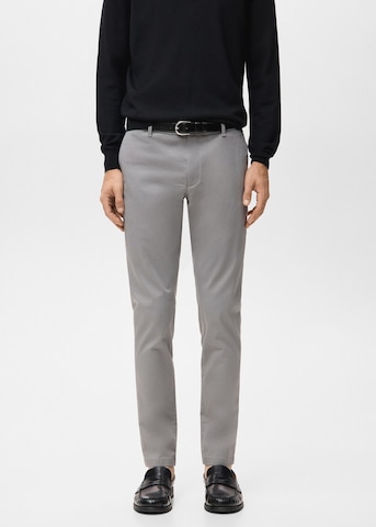 MANGO MAN Slim fit Chino Pants 'Barna' in Grey: front