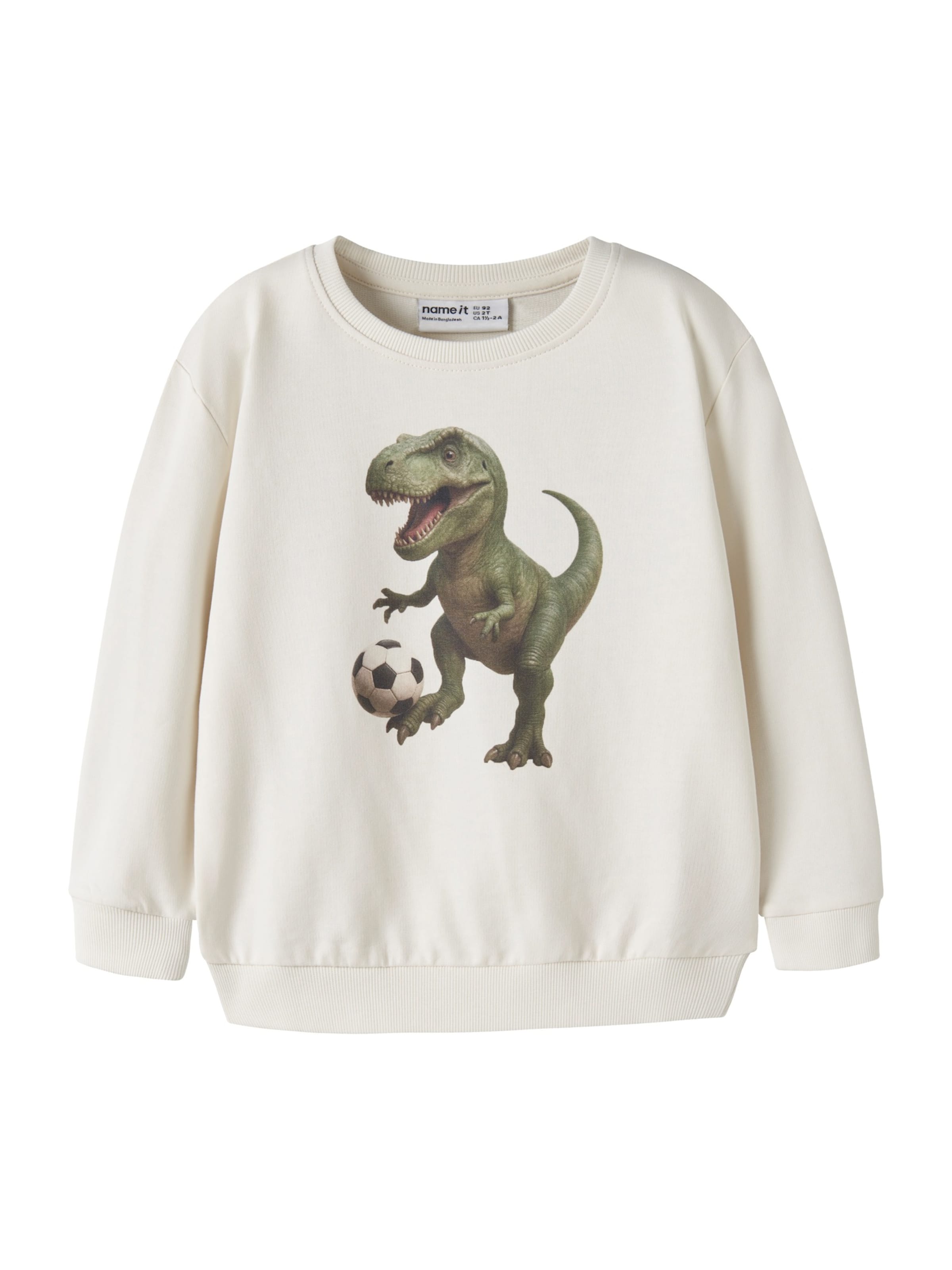 NAME IT Sweatshirt 'NMMVoto' in 122-128 in de kleur Groen gemêleerd / Zwart / Wit, Productweergave