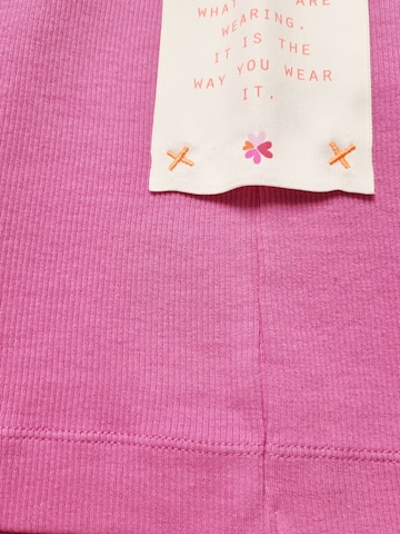 Haut 'Damen Ripp Top mit Stickerei - PetraC' LIKS. Munich en rose