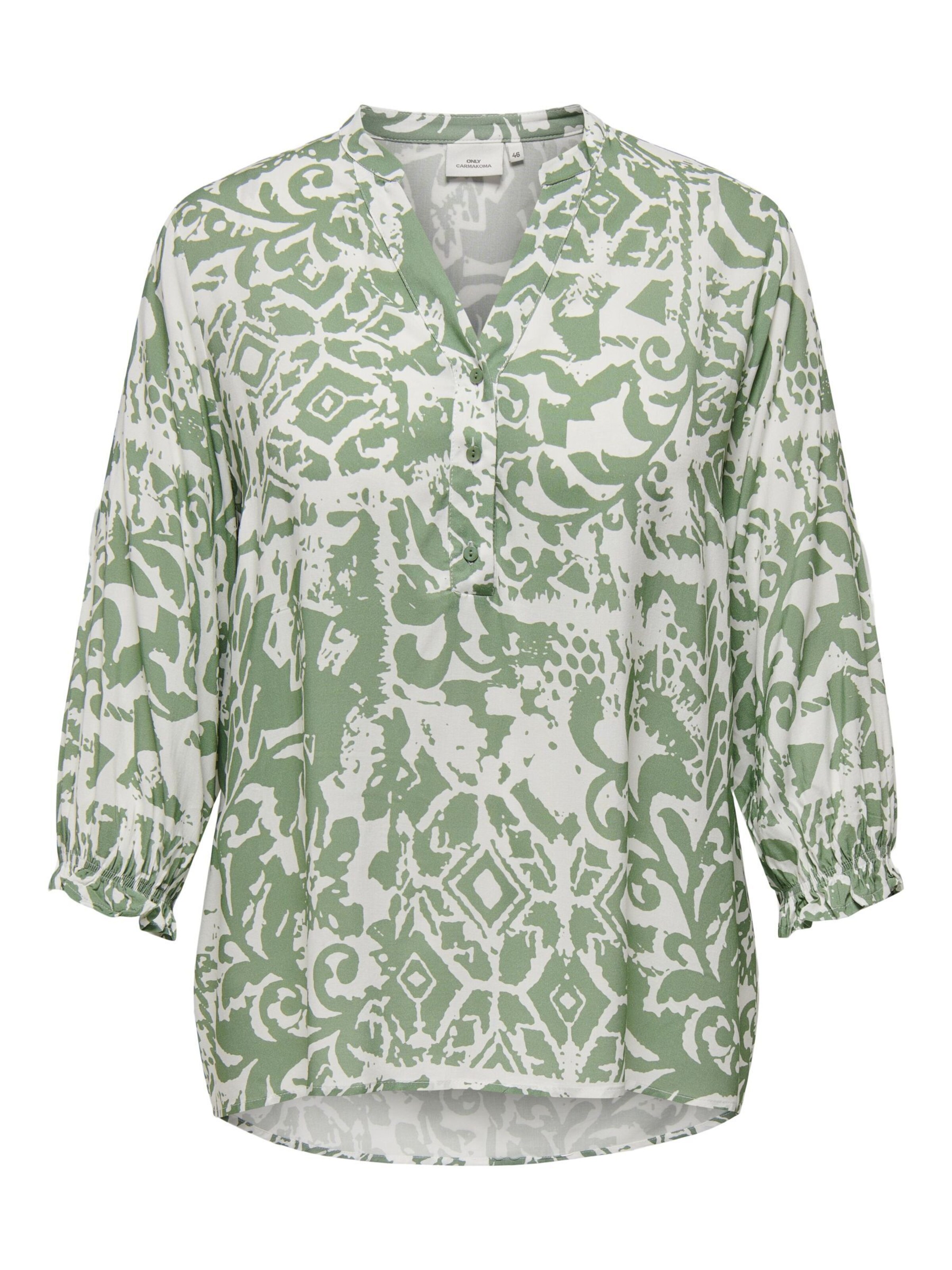 Camicia da donna di ONLY Carmakoma in verde: frontale