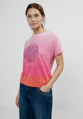 CECIL T-shirt 'Burnout' i rosa: framsida