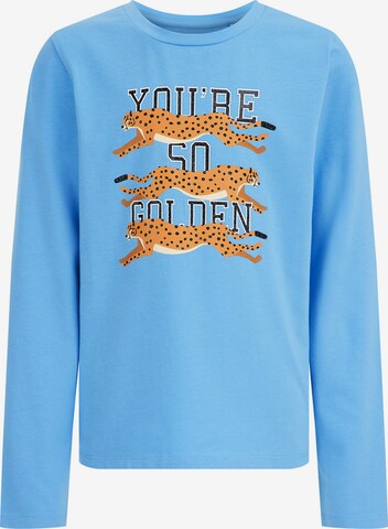 T-Shirt WE Fashion en bleu : devant