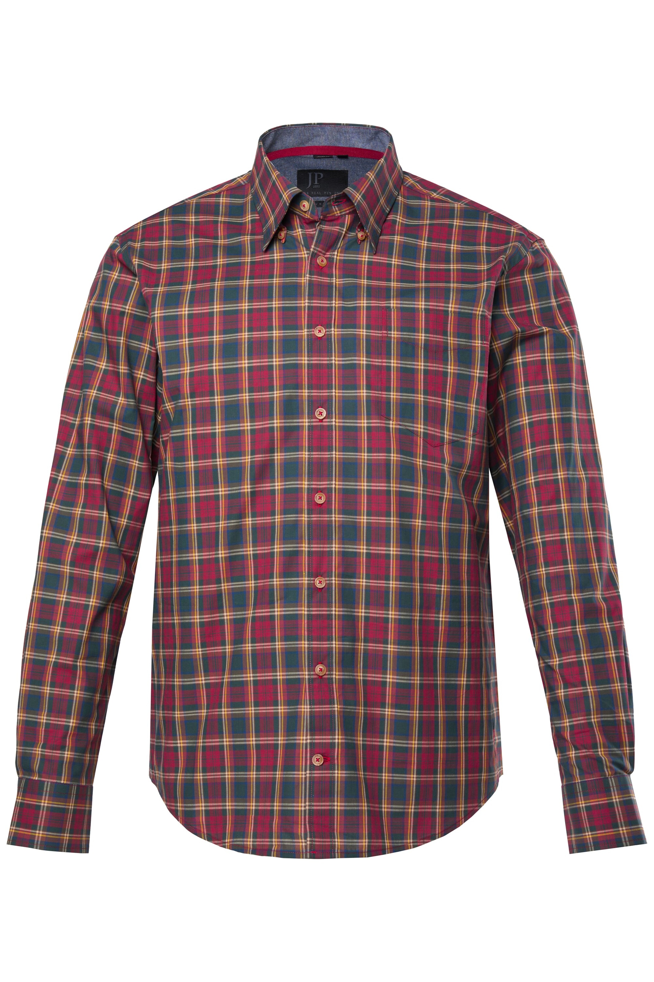 JP1880 Regular fit Overhemd in Groen: voorkant