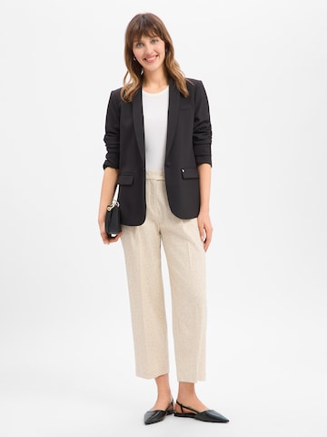 Marc Cain Regular Pleat-front trousers 'Wasco' in Beige