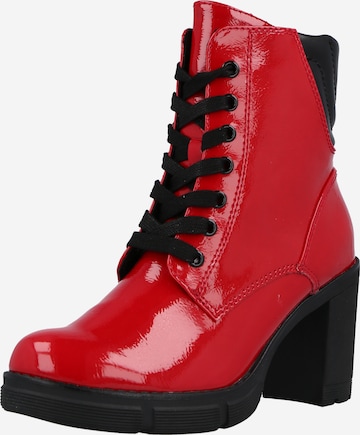 MARCO TOZZI Lace-up bootie in Red: front