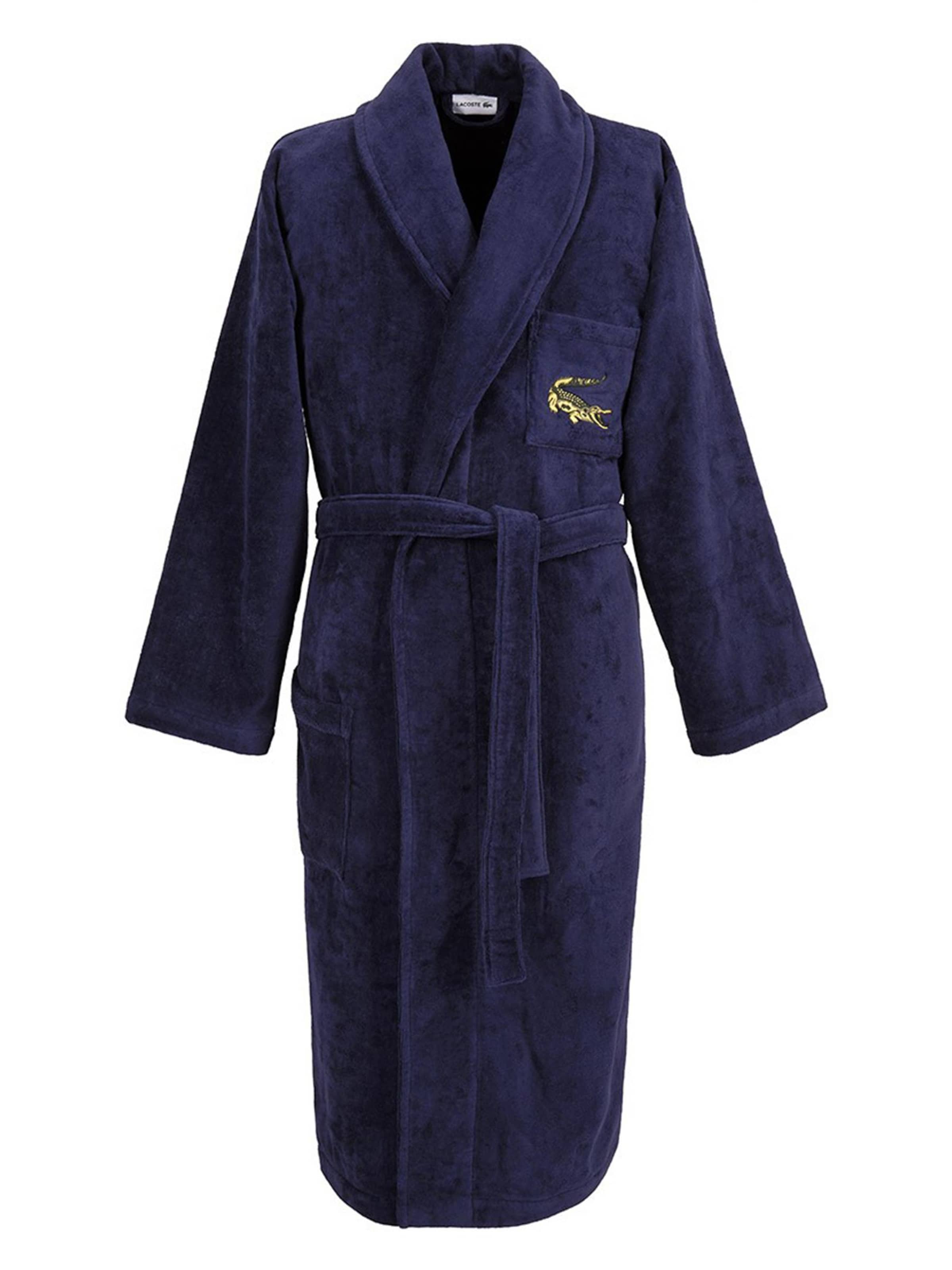 LACOSTE Long Bathrobe 'LRENE' in Blue: front