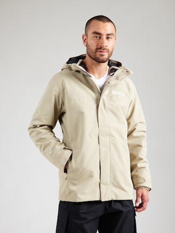 JACK WOLFSKIN Μπουφάν πεζοπορίας 'ALTENBERG' σε μπεζ: μπροστά