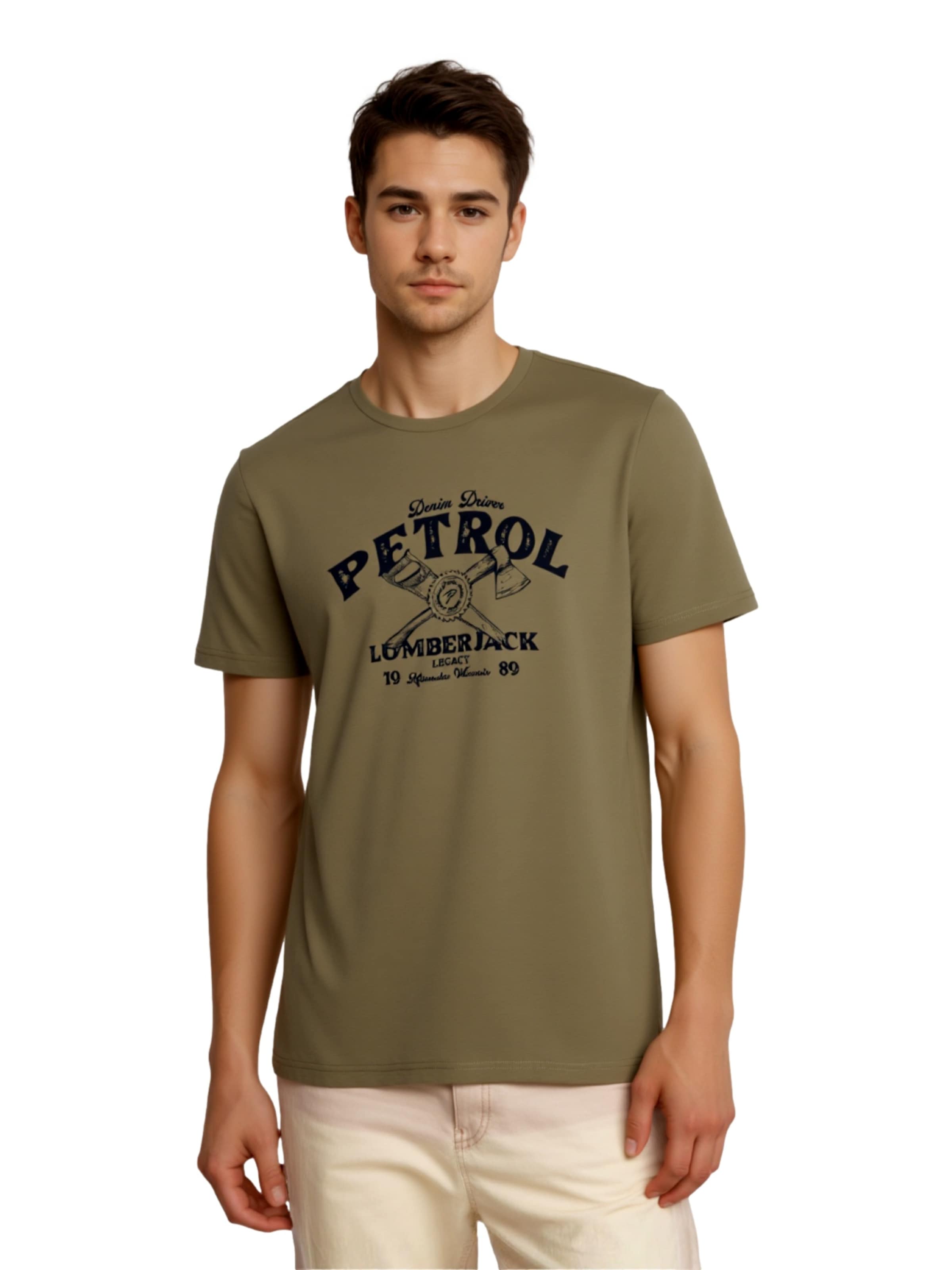 Petrol Industries Shirt in Groen: voorkant