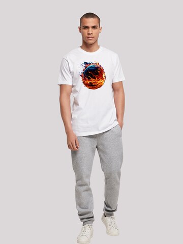 T-Shirt 'Basketball Sports Collection On FIRE' F4NT4STIC en blanc