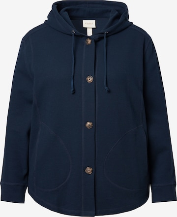 Ulla Popken Sweatvest in Blauw: voorkant