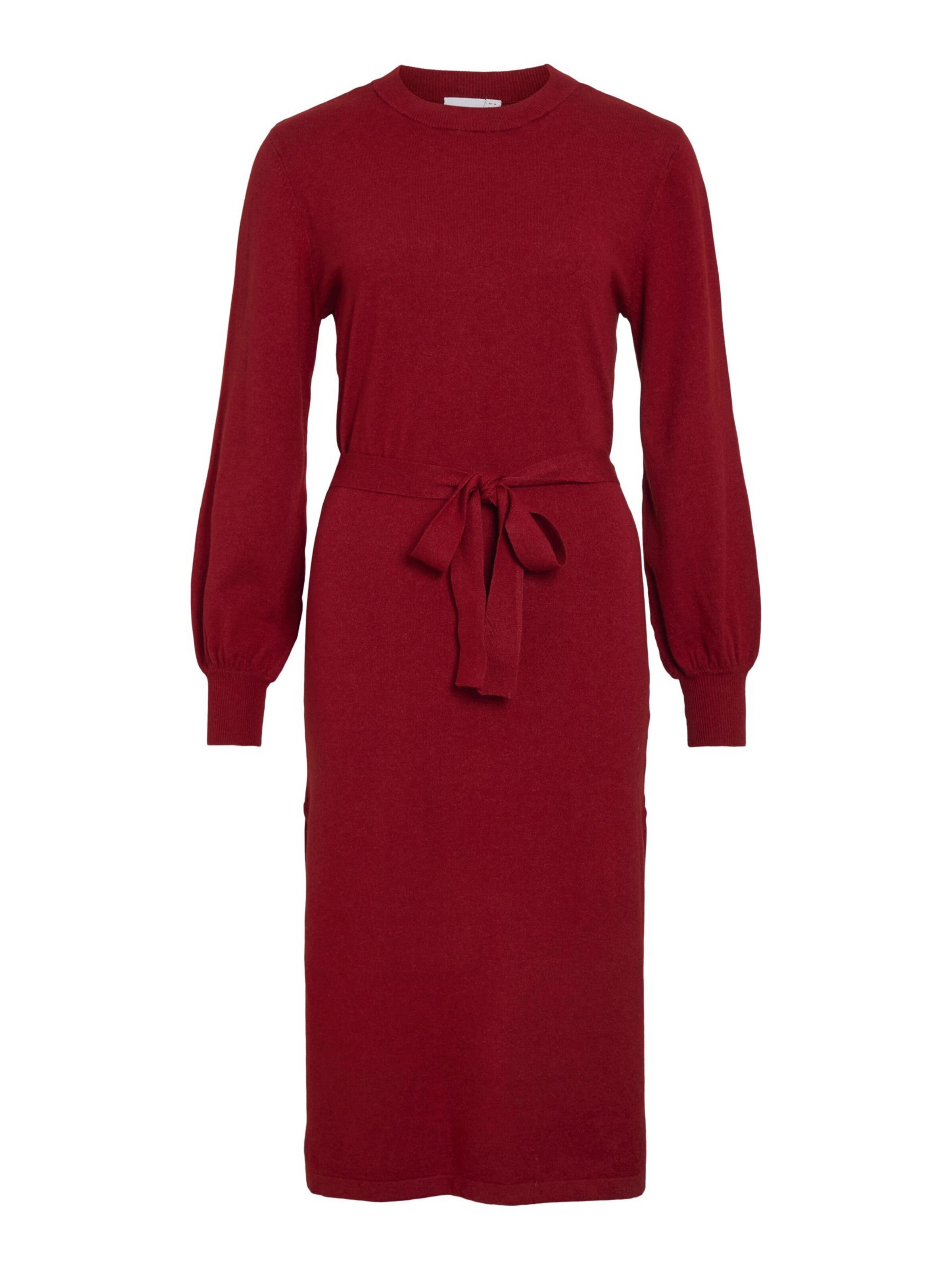 VILA Gebreide jurk in Rood: voorkant