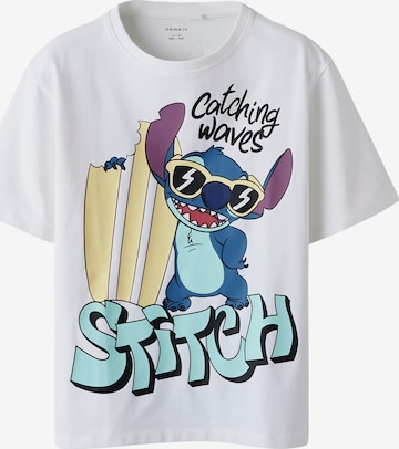 T-Shirt 'NKMAbbu Stitch' NAME IT en blanc : devant