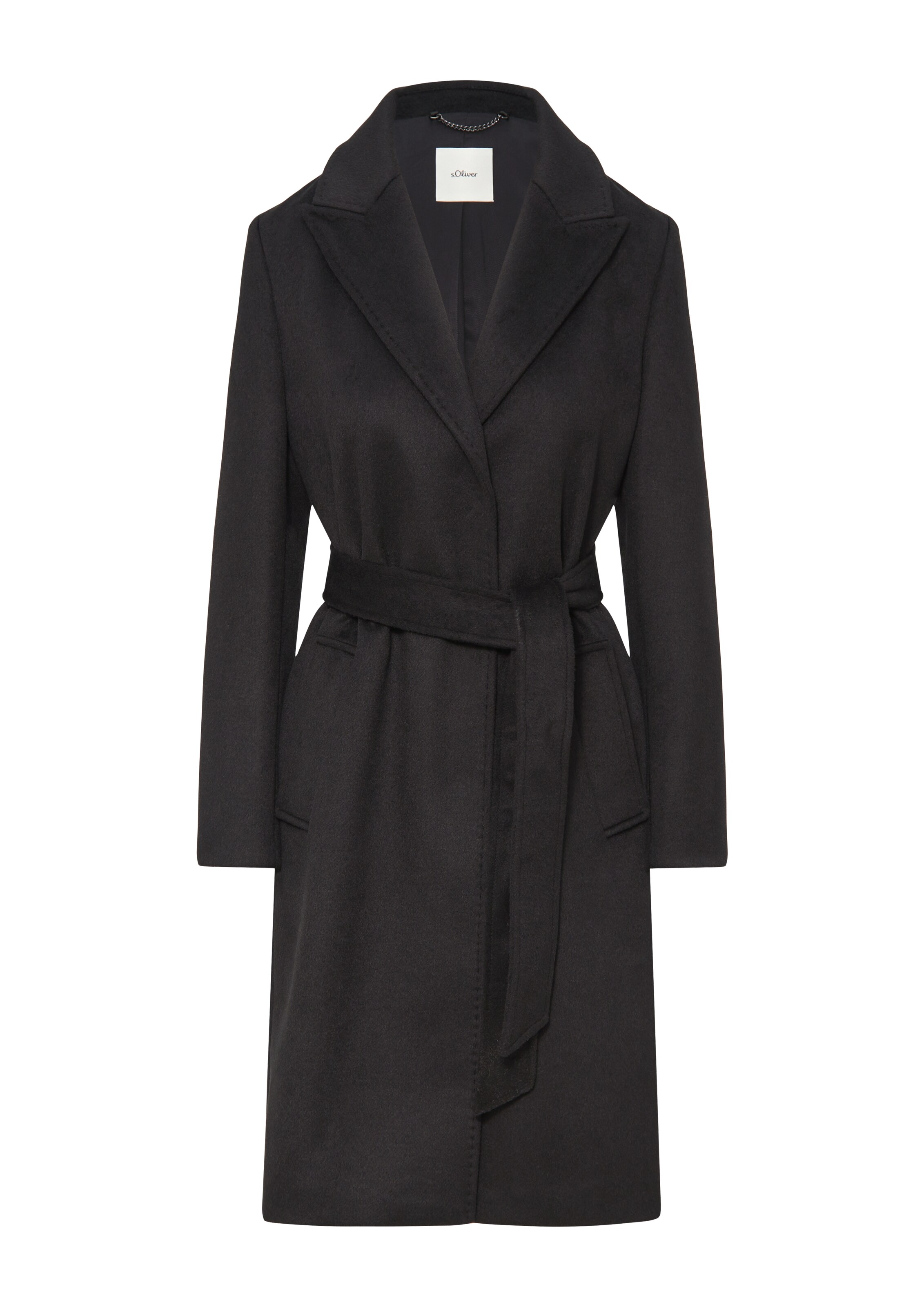 s.Oliver BLACK LABEL Tussenmantel in Zwart: voorkant