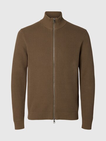 SELECTED Gebreid vest 'SLHDane' in Bruin