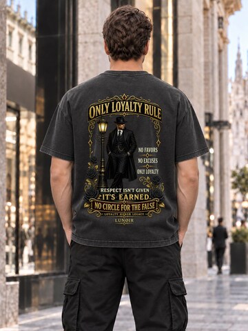 LUNØIR Studio Shirt 'Only Loyalty Rule' in Zwart