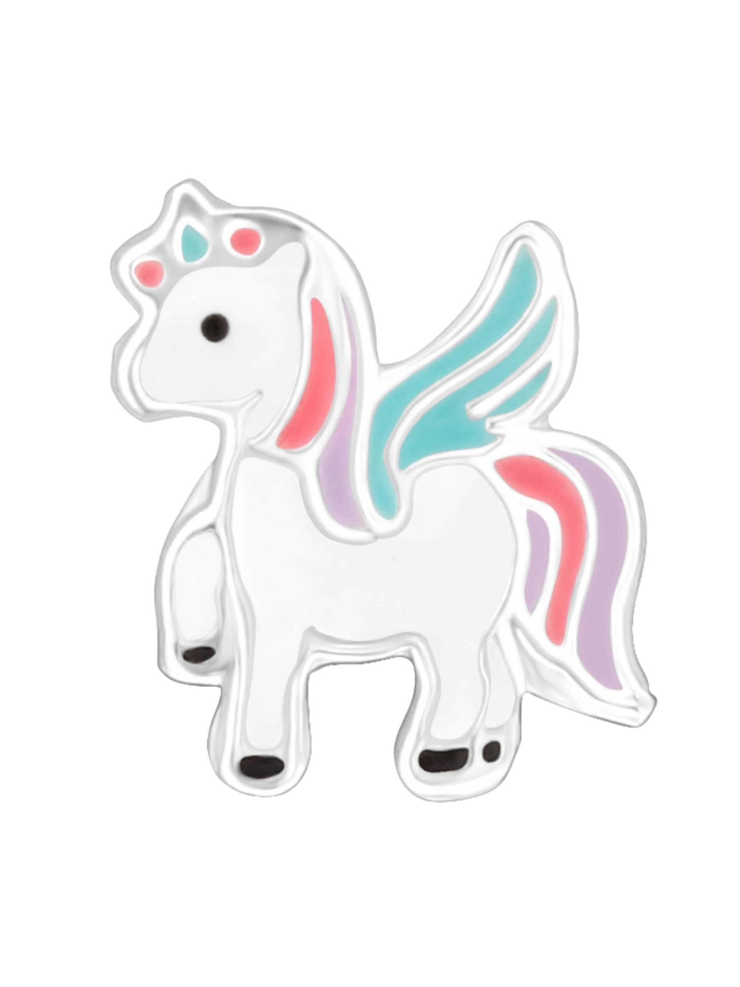 Boucles d'oreilles 'Kinder-Ohrstecker Einhorn aus Sterling Silber mit Epoxidharz' Maxte en argent