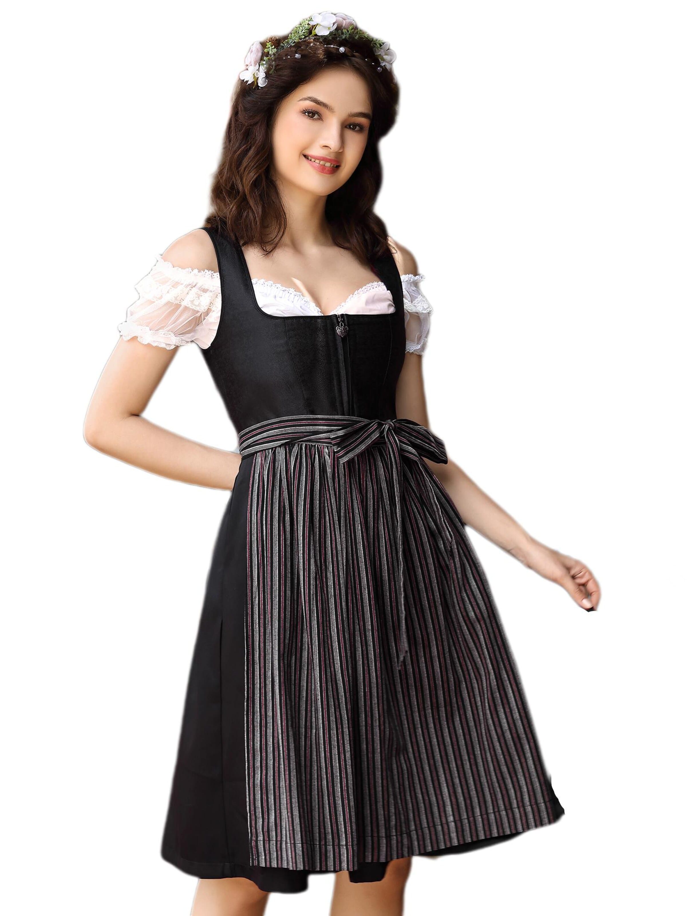 Yesfashion Dirndl‌‌‌‌‌‌ in Schwarz: Vorderseite