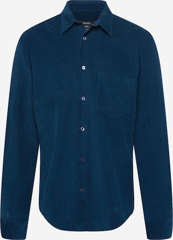 MADS NORGAARD COPENHAGEN Button Up Shirt in Blue: front