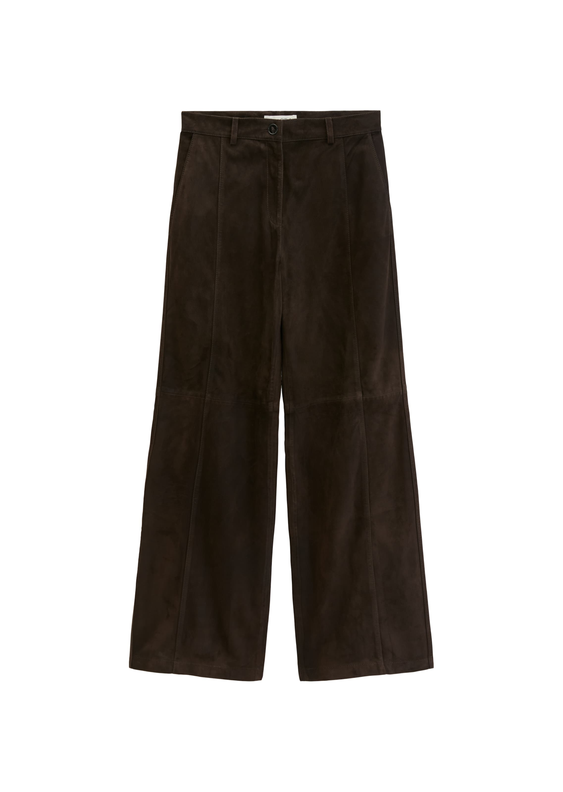Marc O'Polo Wide leg Broek in Bruin: voorkant