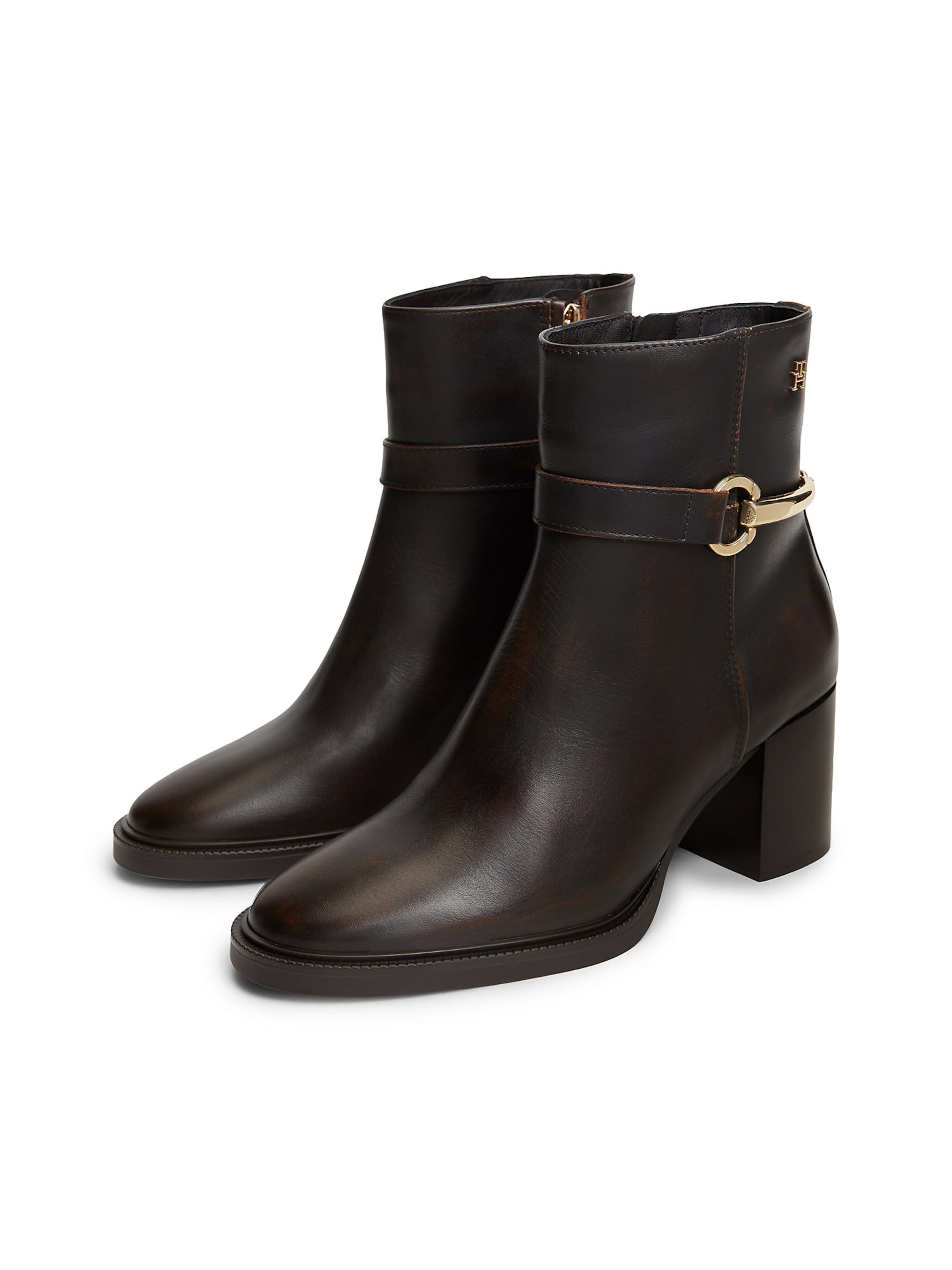 TOMMY HILFIGER Enkellaarsjes in Bruin