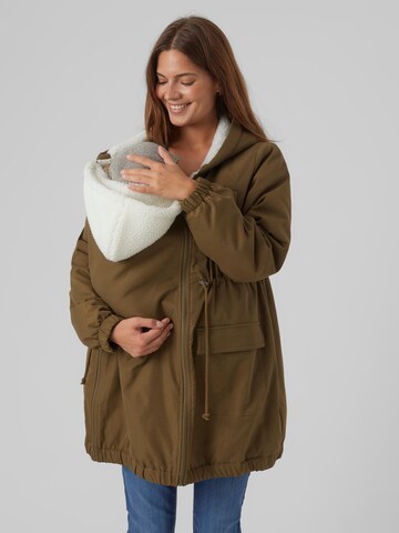 MAMALICIOUS Winterparka 'Lisa' in Groen: voorkant