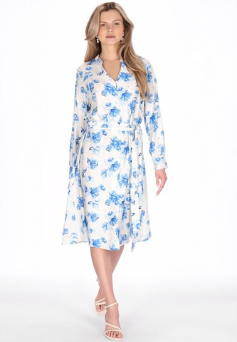 Usha - Vestido camisero en blanco