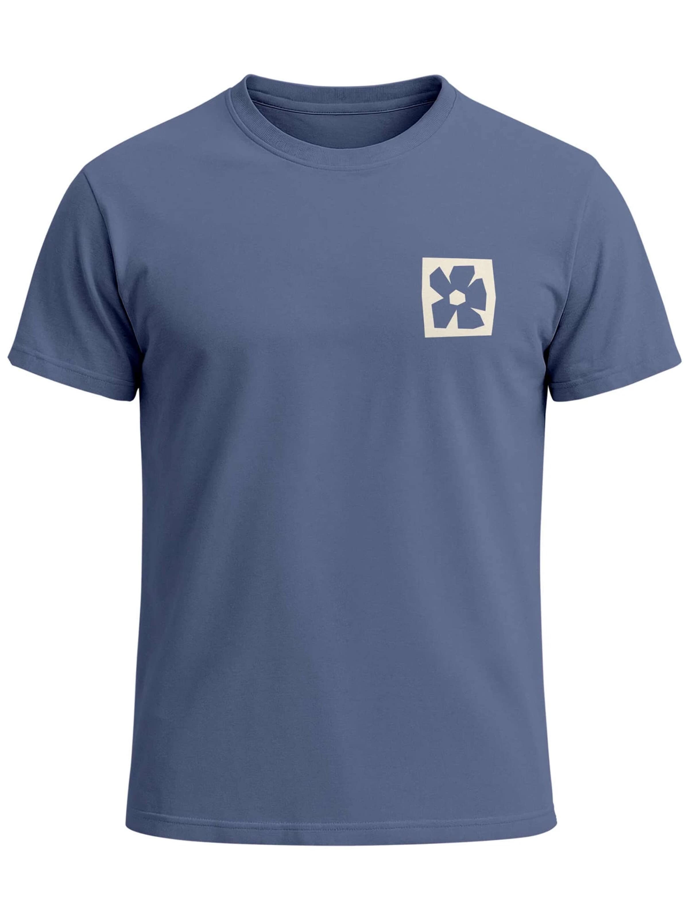 Neverless Shirt 'Blume Quadrat' in Blue: front